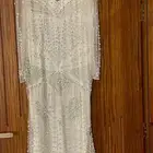 فستان فخم سكري موديله في القماش اكمام طويله مقاس kl