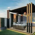 تنسيق حدائق شلالات نوافير مظلات جلسات غرف زجاجيه