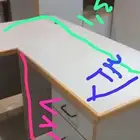 مكانب خشب وطني عدد 4 وواحد حديد عدد 1