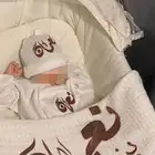 طقم مواليد تطريز اسم حسب الطلب