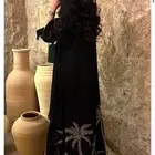عبايه كريب ملكي بتطريز نخل ذهبي