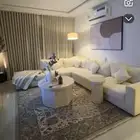 كنب حرف L   1 طاولة كبيرة 2 طاولة خدمه