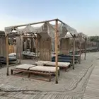 مظلات القش ولفات الخيزران والحصير الطبيعي الاندونوسي