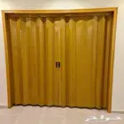 بابين اكورديون لون خشبي باب سحب من سيدار