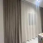 كنبات مودرن ستائر وفي مساند خشب و اسفنج تفصيل و تنجيد