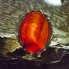 خاتم عقيق يمني شجري فاخر فضة 925