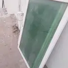 نافذه المنيوم دبل قلاس لون أخضر فاتح عازل للصوت طولها متر و