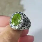 خاتم عيار 925 الحجر زبرجد طبيعي شي فاخر