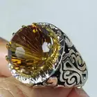 خاتم فضة فاخر حجر سترين قص الخلية