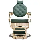 كرسي رجالي اليغانت بريميوم اخضر غامق مع حديد ذهبي