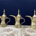 دلة طقم دلال رسلان اصلية وقديمة منقوشة ختم الصانع فايز