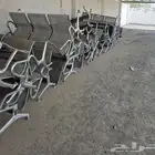 100 كرسي حديد ثلاثه نفر حديد وجلد نظيفه