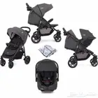 عربة اطفال مشاية بكامل اكسسواراتها