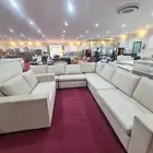 كنب بيج قماشي زاويتين 7 متر