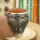 خاتم عقيق يماني رماني صياغة عباسي