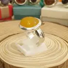 خاتم عقيق يماني اصفر شرف الشمس