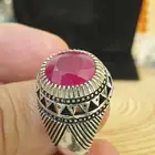 خاتم ياقوت أفريقي طبيعي صياغة عباسي ع