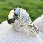 خاتم موزنايت صلابة الماس فضة ثقيلة