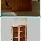 مكتب متكامل مع كامل ملحقاته مع طاولة جانبية ودولاب