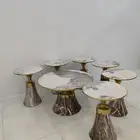 طقم طاولات 6 1 طبلة سطح سيراميك فاخر
