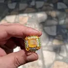 خاتم ياقوت أصفر جرانيت أخضر