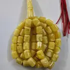سبحة كهرب طبيعي مبرقع بياض قطع صندوقي