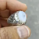 خاتم فضة بحجر الاوبال الاثيوبي