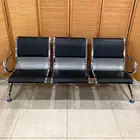 جديد كرسي انتظار جلد و حديد بالكرتون 3 مقعد