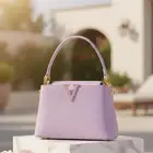 شنطة فخمة من متجر سارا بلس   ماركة VINCENZA لون وردي ناعم