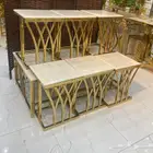 طاولات خدمه استيل مع رخام لحق العرض