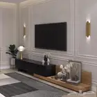 طاولة شاشة متحركة أسود مع بني