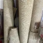 كنبه صفراء و مكتب خشب اصلي ثلاث قطع مع كرسي وغيره بالصور