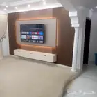 ديكور شاشه بديل الخشب مع بديل الشيبورد