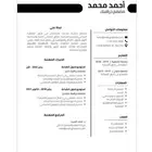 سيرة ذاتية مهنية بلغتين بتصميم متوافق مع ATS