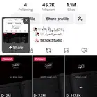 حساب تيك توك 45ك