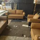 جديد اثاث كنب مكتبي جلد فخم (وطقم كنبات وطني تفصيل في ورشة)