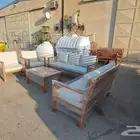 جلسات خارجيه خشب وحديد جلسات حدائق