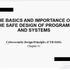 كورس مبادئ تصميم الأمن السيبراني CYB 0103 جامعة الامام سعود