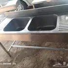 للبيع اثنين ترابيزه استالس جديده اثنين حوض جديد
