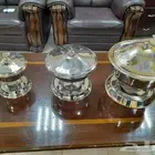 سخانات ملكى دائري 3 مقاس ذهبى وفضى بحامل الغطاء
