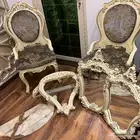 طقم كونسول انتيك خشب زان حفر يدوي