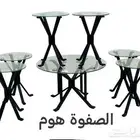 طاولات خدمة طقم قزاز قواعد حديد اسود