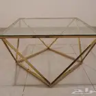 طاولة قزاز استيل ذهبي