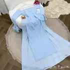 فستان ازرق بورد من الخلف ملكي