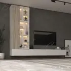 طاولة وديكور شاشه بعدة ألوان بالكرتون جديد وشحن مجاني