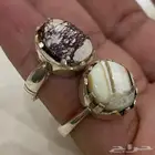 خاتمين دبله باحجار عقيق يماني طبيعي