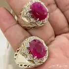 خاتم ملكي ياقوت افريقي vip مرصع بالالماس