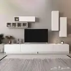 طاولة تلفزيون كبيرة لون ابيض