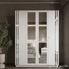 دولاب ملابس ابيض مودرن بمرايا