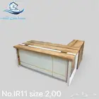 جديد طقم مكاتب مع دولاب كراسي مقاس صغير وسط(لون بيج وخشبي)